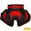 Playwell Venum MMA Kids Muay Thai Shorts - Black/Red Venum MMA Shorts & Clothing