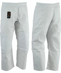 Playwell Judo Trousers: Bleached (White) 10oz - (Double Padded Knees)