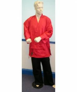 Playwell Karate Uniform : Red Jacket With Black Trousers: Children's