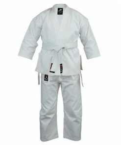 Playwell Kids Karate Silver Brand Suit - White 10oz Karate Uniforms