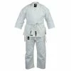 Playwell Karate Uniforms Adults Karate Deluxe Silver Brand Suit - White 10oz