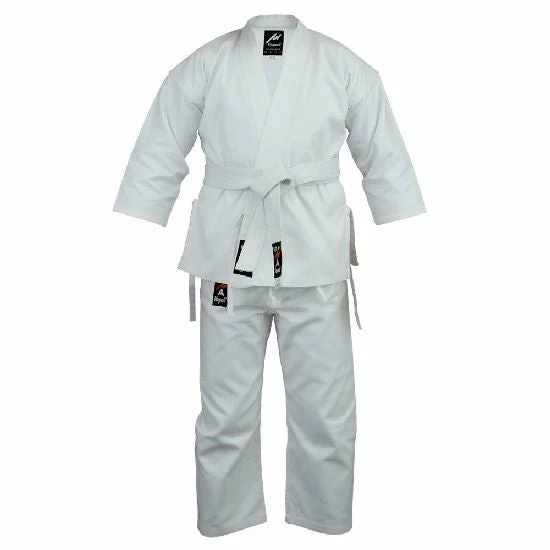 Playwell Karate Uniforms Adults Karate Deluxe Silver Brand Suit - White 10oz 1 Playwell Karate Uniforms Adults Karate Deluxe Silver Brand Suit - White 10oz