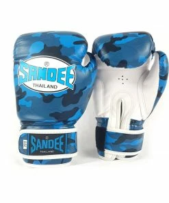 Playwell Sandee Authentic Kids Camo Boxing Gloves - Blue