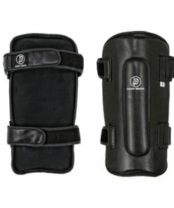 Playwell Krav Maga Official Equipment & Clothing Krav Maga Deluxe Black Leather Shin Guards
