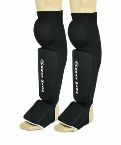 Playwell Krav Maga Official Equipment & Clothing Krav Maga Black Full Contact Shin, Instep & Knee Pads