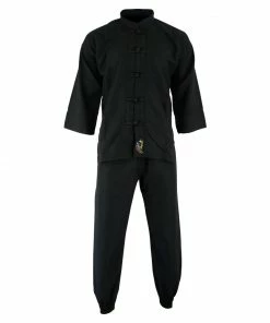 Playwell Traditional Kung Fu Uniforms Adults Kung Fu Elite Microfibre Suit - Black