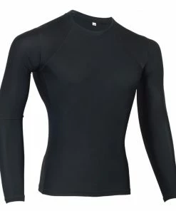 Playwell MMA Plain Black Long Sleeve Rash Guard Playwell MMA Shorts & Grappling Tops