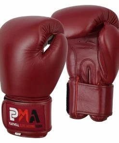 Playwell Elite Leather Classic Maroon Boxing Gloves
