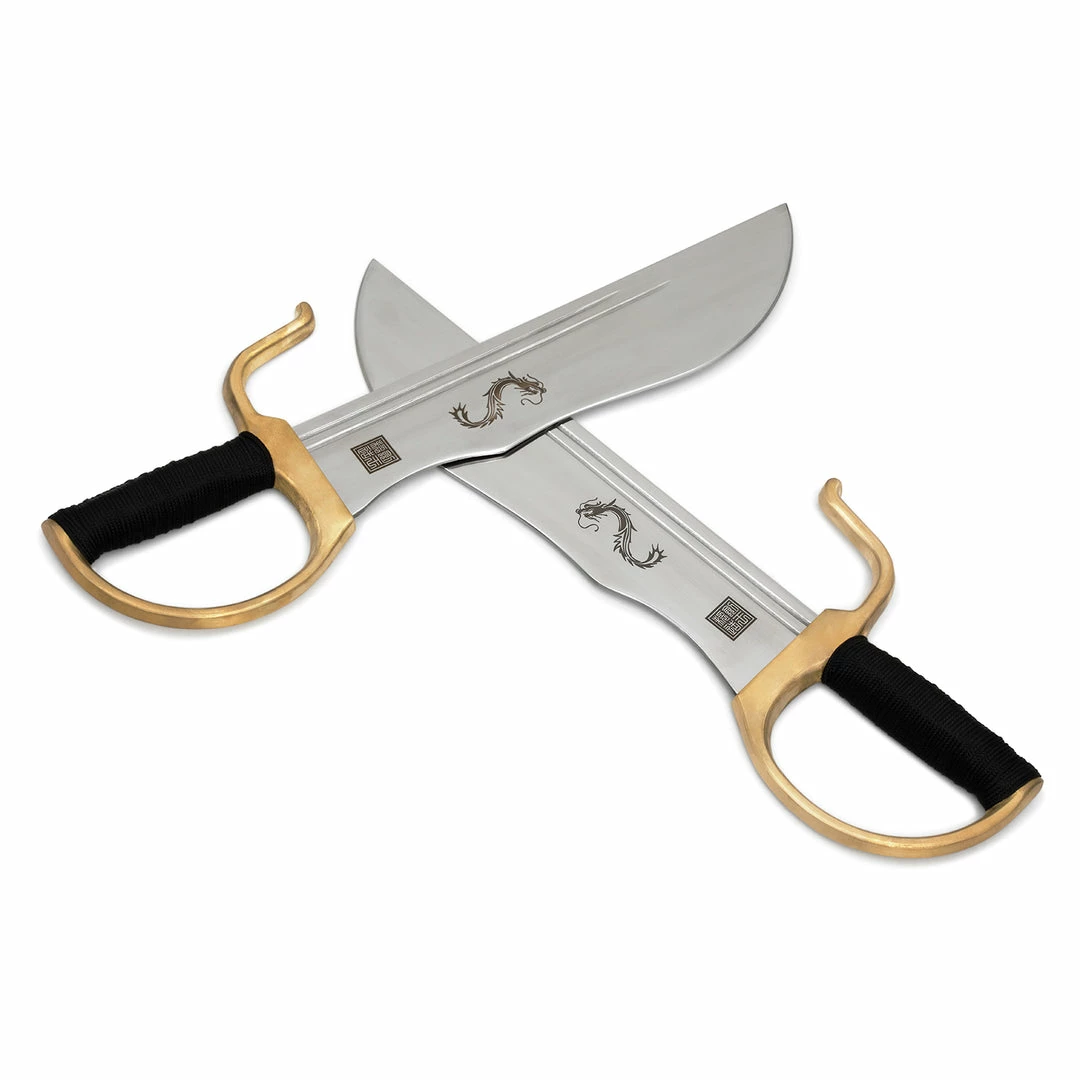 Playwell Masters Hand Forged Deluxe Dragon Curved Blade Wing Chun Knives 4 Playwell Masters Hand Forged Deluxe Dragon Curved Blade Wing Chun Knives