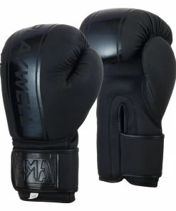 Playwell Elite Matte Black Boxing Gloves