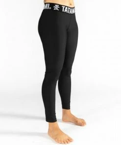 Playwell Tatami Fightwear Tatami Ladies Black Minimal Spats Leggings