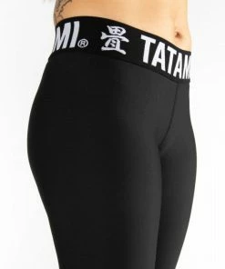 Playwell Tatami Fightwear Tatami Ladies Black Minimal Spats Leggings