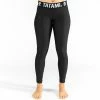 Playwell Tatami Fightwear Tatami Ladies Black Minimal Spats Leggings