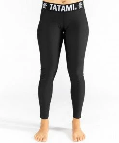 Playwell Tatami Fightwear Tatami Ladies Black Minimal Spats Leggings