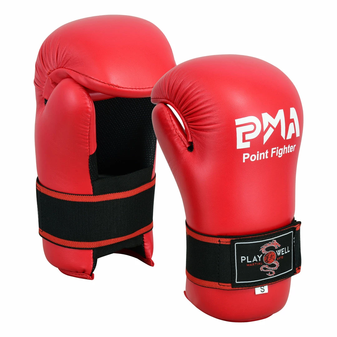 Playwell Semi Contact Point Sparring Gloves: Red - NEW 1 Playwell Semi Contact Point Sparring Gloves: Red - NEW