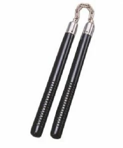 Playwell Nunchucks Nunchaku Black Oak With Grooves- C116