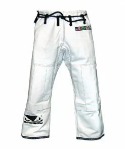 Playwell Bad Boy MMA "Rip Stop" Ju Jitsu Trousers - White Bad Boy MMA Clothing