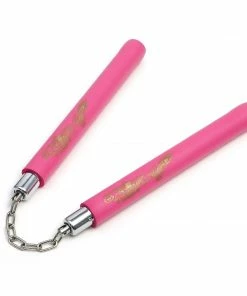Playwell Nunchucks NR-00P2: Nunchaku Foam Hot Pink W/ Chain - 12"