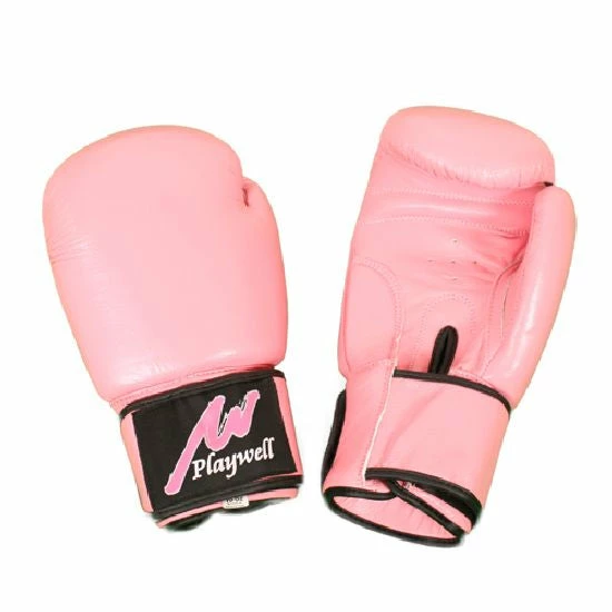 Playwell Boxing Gloves Boxing Glove Proffessional Leather : Pink - With Free Wraps 1 Playwell Boxing Gloves Boxing Glove Proffessional Leather : Pink - With Free Wraps