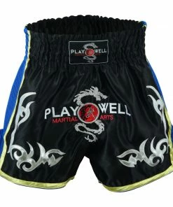 Kickboxing & Muay Thai Shorts Muay Thai Competition Playwell Fight Shorts - Black/Blue