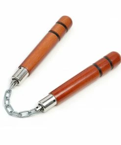 Playwell Nunchacku Natural Red Oak 8 Inches Nunchucks