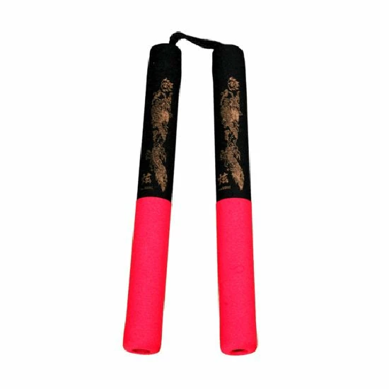 Playwell Nunchucks NR-004: Foam Nunchaku With Cord Red/ Black Dragon 1 Playwell Nunchucks NR-004: Foam Nunchaku With Cord Red/ Black Dragon