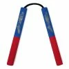 Playwell Nunchucks NR-004B: Foam Nunchaku With Cord Red/ Blue Dragon