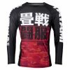 Playwell Tatami Adults Essential Camo Long Sleeve Rash Guard - Red Tatami Fightwear