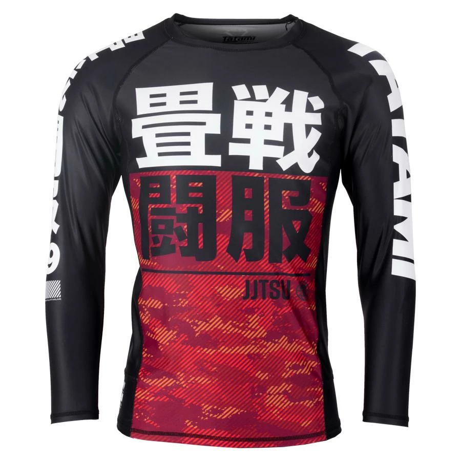 Playwell Tatami Adults Essential Camo Long Sleeve Rash Guard - Red Tatami Fightwear 1 Playwell Tatami Adults Essential Camo Long Sleeve Rash Guard - Red Tatami Fightwear