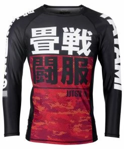 Playwell Tatami Kids Essential Camo Long Sleeve Rash Guard - Red