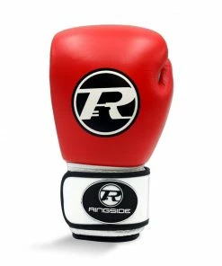 Playwell Ringside Boxing Leather Club Gloves Red - 14oz Boxing Gloves