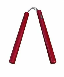 Playwell NR-032: Graphite Nunchaku With Cord: All Red Nunchucks