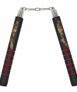 Playwell NR-027:Deluxe Foam Nunchaku B.B With Grip : Red Grips Nunchucks