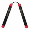Playwell Nunchucks NR-005c: Foam Nunchaku With Cord Black Dragon With Red Tips