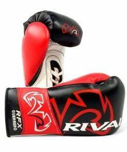 Playwell Rival Boxing RFX-Guerrero Pro Fight Gloves - Black/Red ( 10oz )