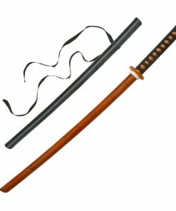 Playwell Wooden Roped Bokken With Plastic Scabbard - Red Oak Japanese Wooden Bokken