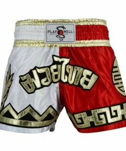 Playwell Muay Thai Competition Royalty Fight Shorts - White