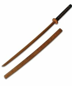 Playwell Japanese Wooden Bokken Childrens Roped Wooden Bokken With Scabbard