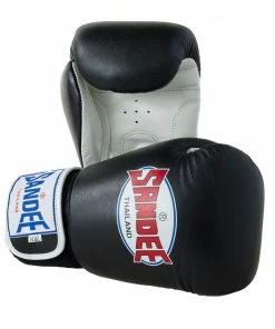 Playwell Sandee Authentic Leather Boxing Gloves - Black