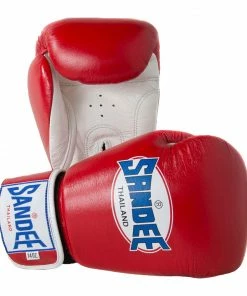 Playwell Sandee Authentic Leather Boxing Gloves - Red