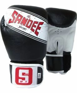 Playwell Sandee Sport Muay Thai Boxing Gloves - Black