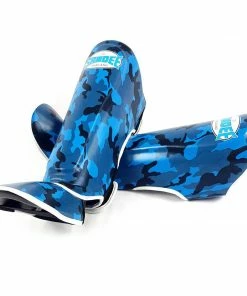 Playwell Sandee Authentic Kids Camo Shin Guards - Blue Shin Protection