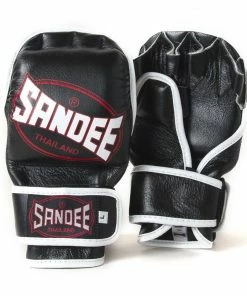 Playwell Sandee MMA Leather Fight Gloves - Black 7oz