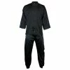 Playwell Traditional Kung Fu Uniforms Kung Fu Uniform Satin : All Black