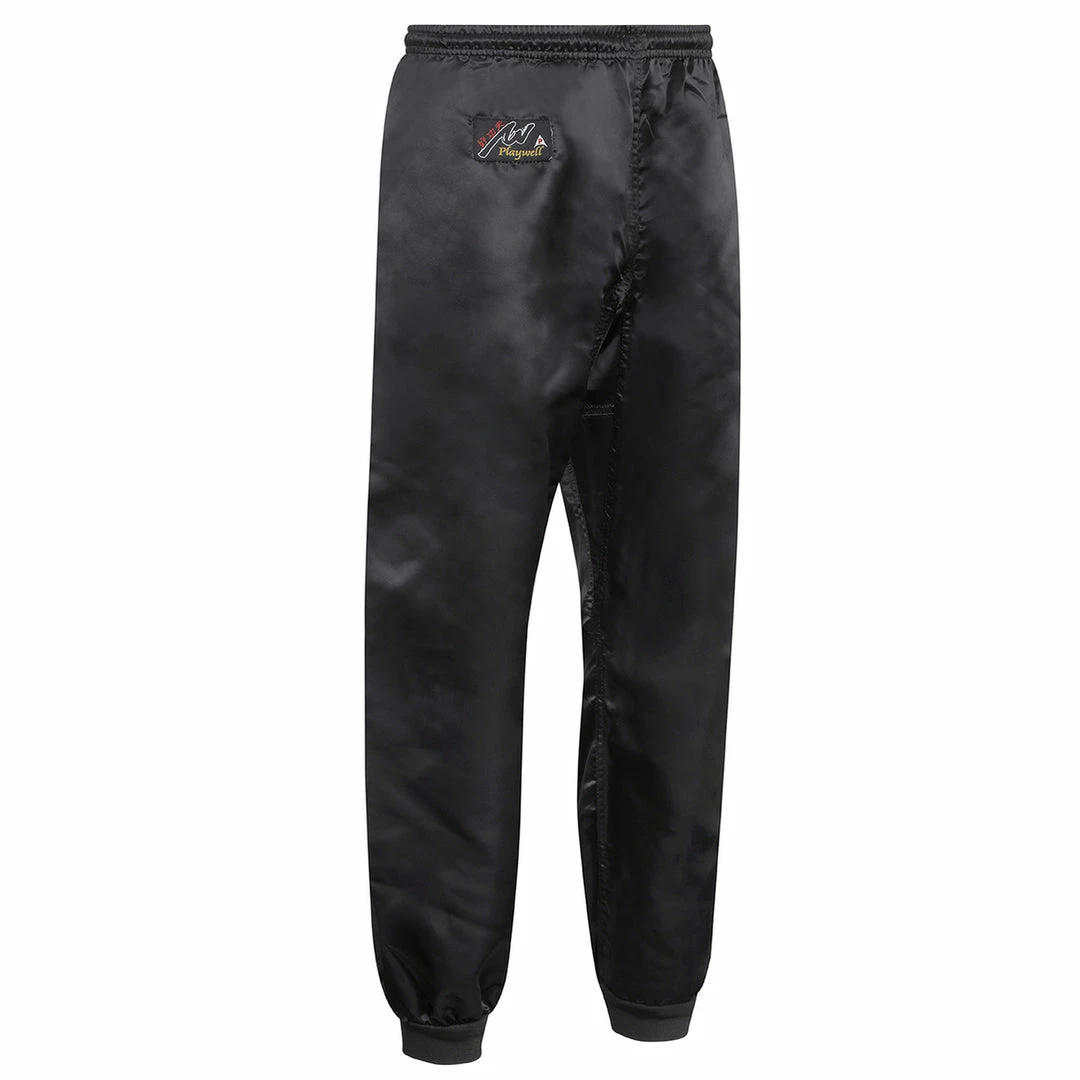 Playwell Kung Fu Trousers: Black Satin 1 Playwell Kung Fu Trousers: Black Satin
