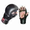 Playwell Mixed Martial Arts And Grappling Gloves MMA Sparring Leather Shooto Glove - 7oz
