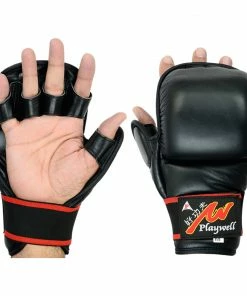 Playwell MMA Sparring Shooto All Leather Glove - 7oz Mixed Martial Arts And Grappling Gloves