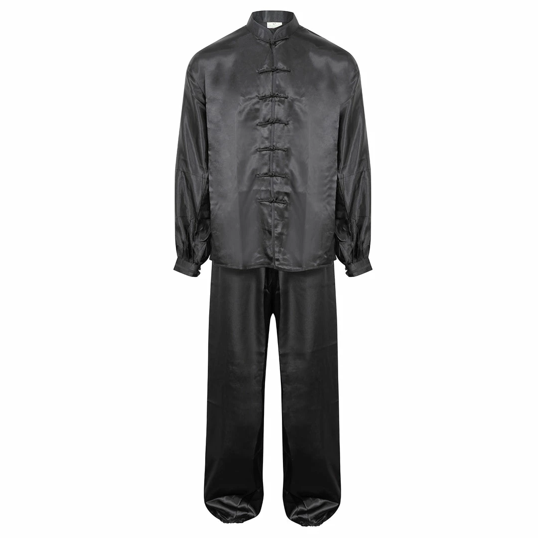 Playwell Tai Chi Uniforms And Suits Tai Chi / Kung Fu Silk Uniform - Black 1 Playwell Tai Chi Uniforms And Suits Tai Chi / Kung Fu Silk Uniform - Black