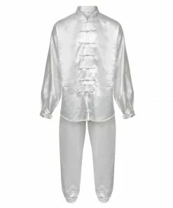 Playwell Tai Chi / Kung Fu Silk Uniform - White Tai Chi Uniforms And Suits
