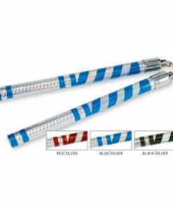 Playwell Nunchucks Chrome Spiral Competition Lotus Wood Nunchaku - Silver